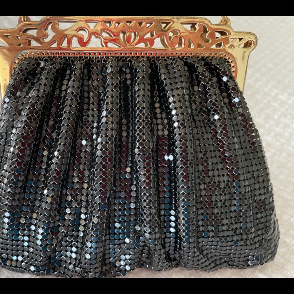 Whiting & Davis Minaudière Black Mesh Bag